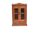 new Bookcase Armoire wood and glass, copper hinges for 12 mini books 10 Inc high