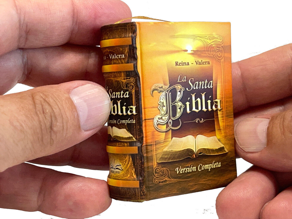 Mi Primera Biblia libro miniatura con atril de madera, ilustrada