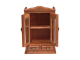 new Bookcase Armoire wood and glass, copper hinges for 12 mini books 10 Inc high