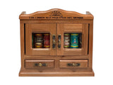 new Bookcase Armoire wood and glass, copper hinges for 7 mini books 7 inc high