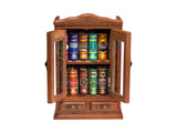 new Bookcase Armoire wood and glass, copper hinges for 12 mini books 10 Inc high