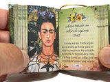 Frida Kahlo miniature book Spanish hardcover w golden stand 442 pgs color photos