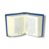 Open book with text on a white background