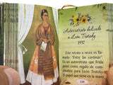 Frida Kahlo miniature book Spanish hardcover w golden stand 442 pgs color photos