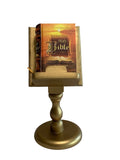 Splendid Holy Bible complete KJV w/ golden-painted wood pedestal hardcover 440pg