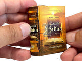 Santa Biblia completa with wood lectern Miniature Book Reina Valera full version