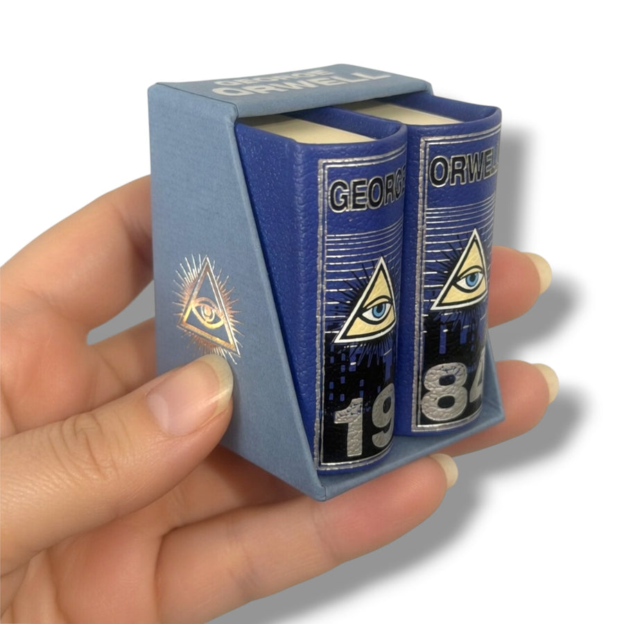 George Orwell 1984 Miniature Book – 2-Volume Leather Edition in Slipcase