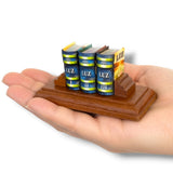 miniature book LUZ 3-vol set with stand readable collectable scale 1:12