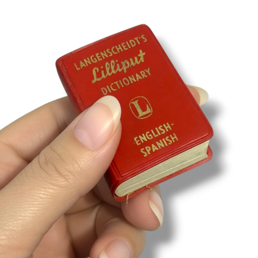 rare 1961 Langenscheidt Lilliput Dictionary English Spanish Miniature Book NOS
