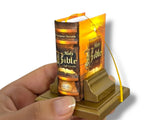 Holy Bible full version King James mini Book KJV w/ golden stand