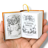 Santa Biblia completa with wood lectern Miniature Book Reina Valera full version