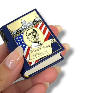 Barak Obama Ignagural Address & Constitution of the USA tiny book leather w/case