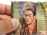 Frida Kahlo miniature book Spanish hardcover w golden stand 442 pgs color photos