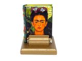 Frida Kahlo miniature book Spanish hardcover w golden stand 442 pgs color photos