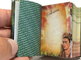 Frida Kahlo miniature book Spanish hardcover w golden stand 442 pgs color photos