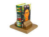 Frida Kahlo miniature book Spanish hardcover w golden stand 442 pgs color photos