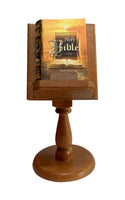 Holy Bible mini book with a wooden lectern